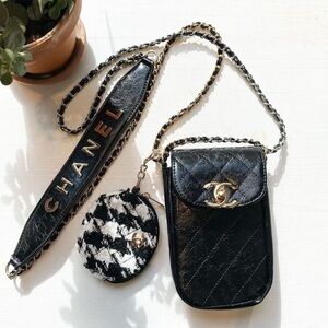 Chanel Black and White Makeup Bag